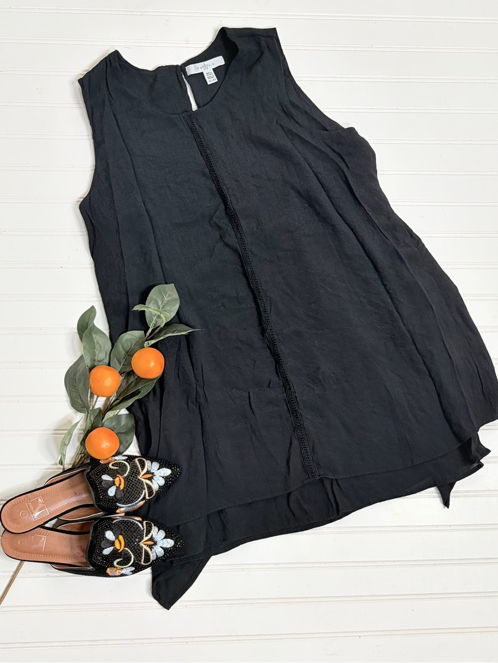 Fever Double Layer Swing Asymmetrical Hem Tank Top